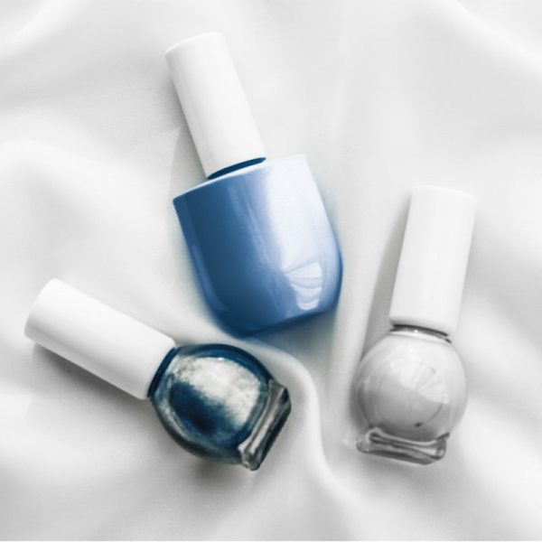 Trio de esmalte cremoso e cintilante